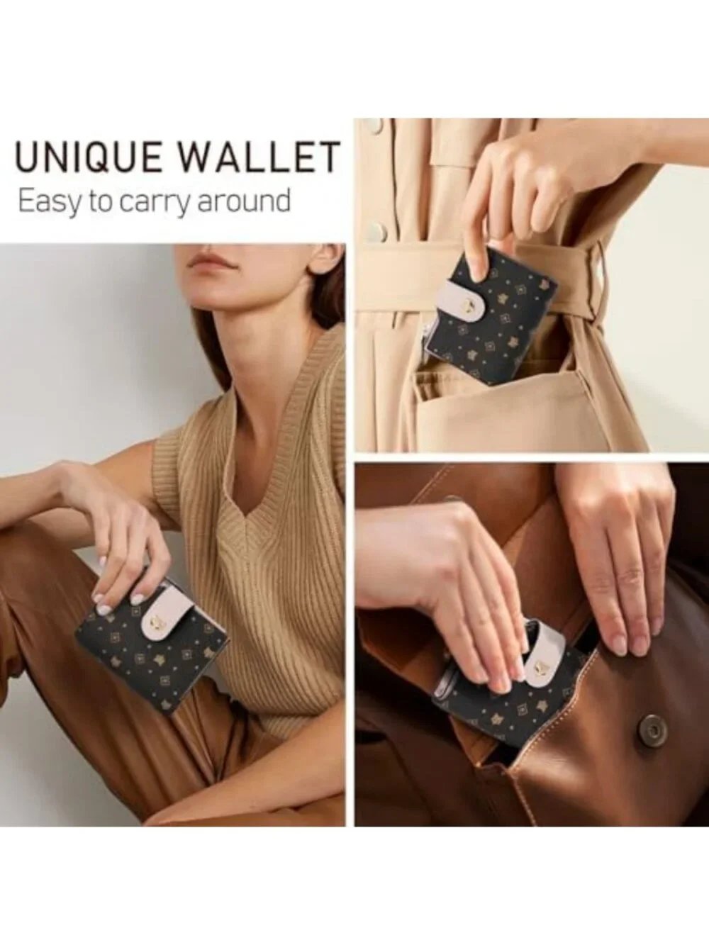 Stylish Small RFID Blocking Bifold Wallet for Women - Compact Credit Card Holder